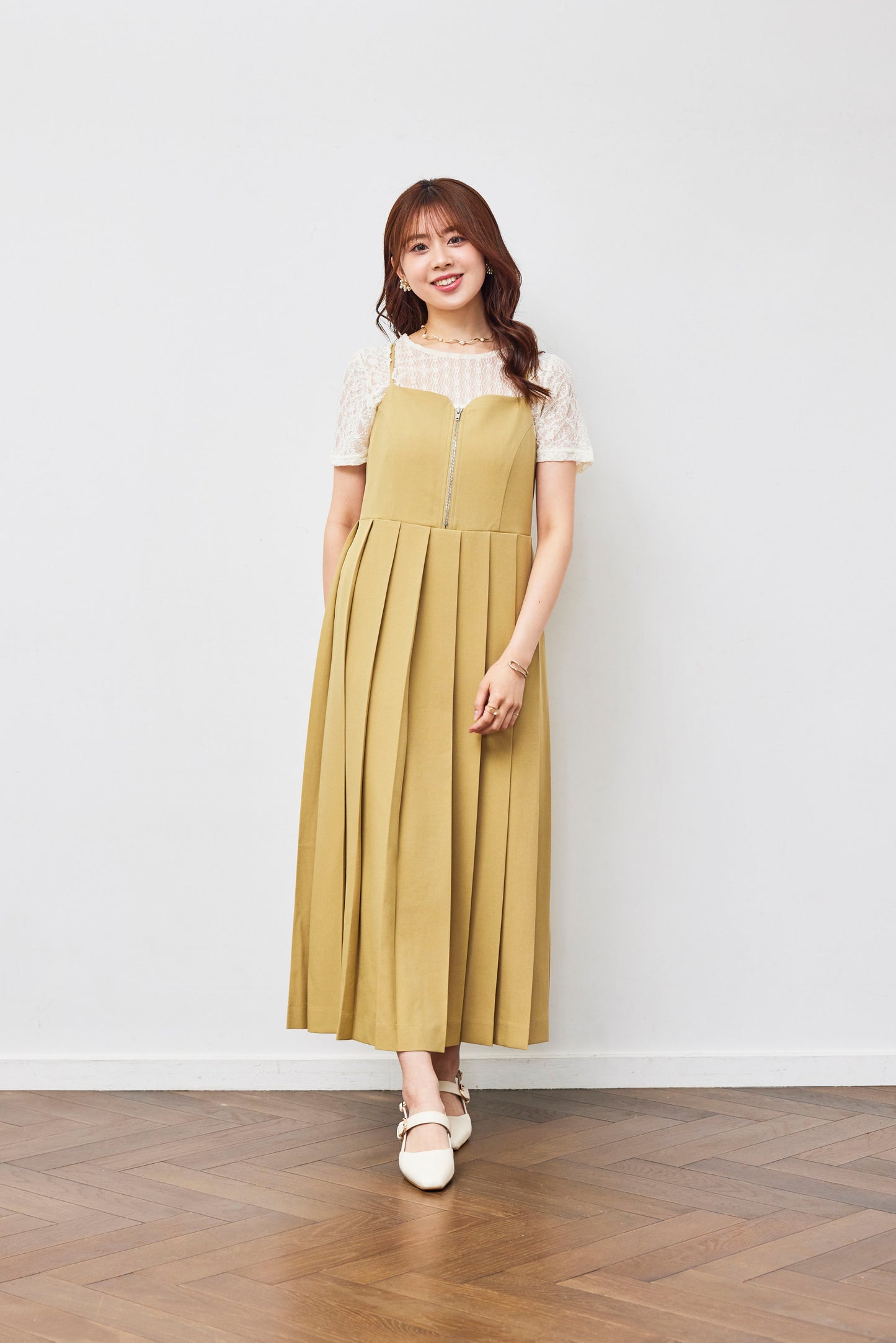 Pleated Camisole Dress
