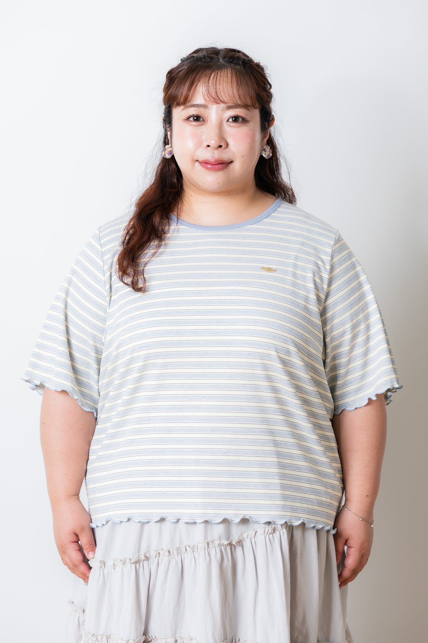 ボーダーリブメロウTシャツ