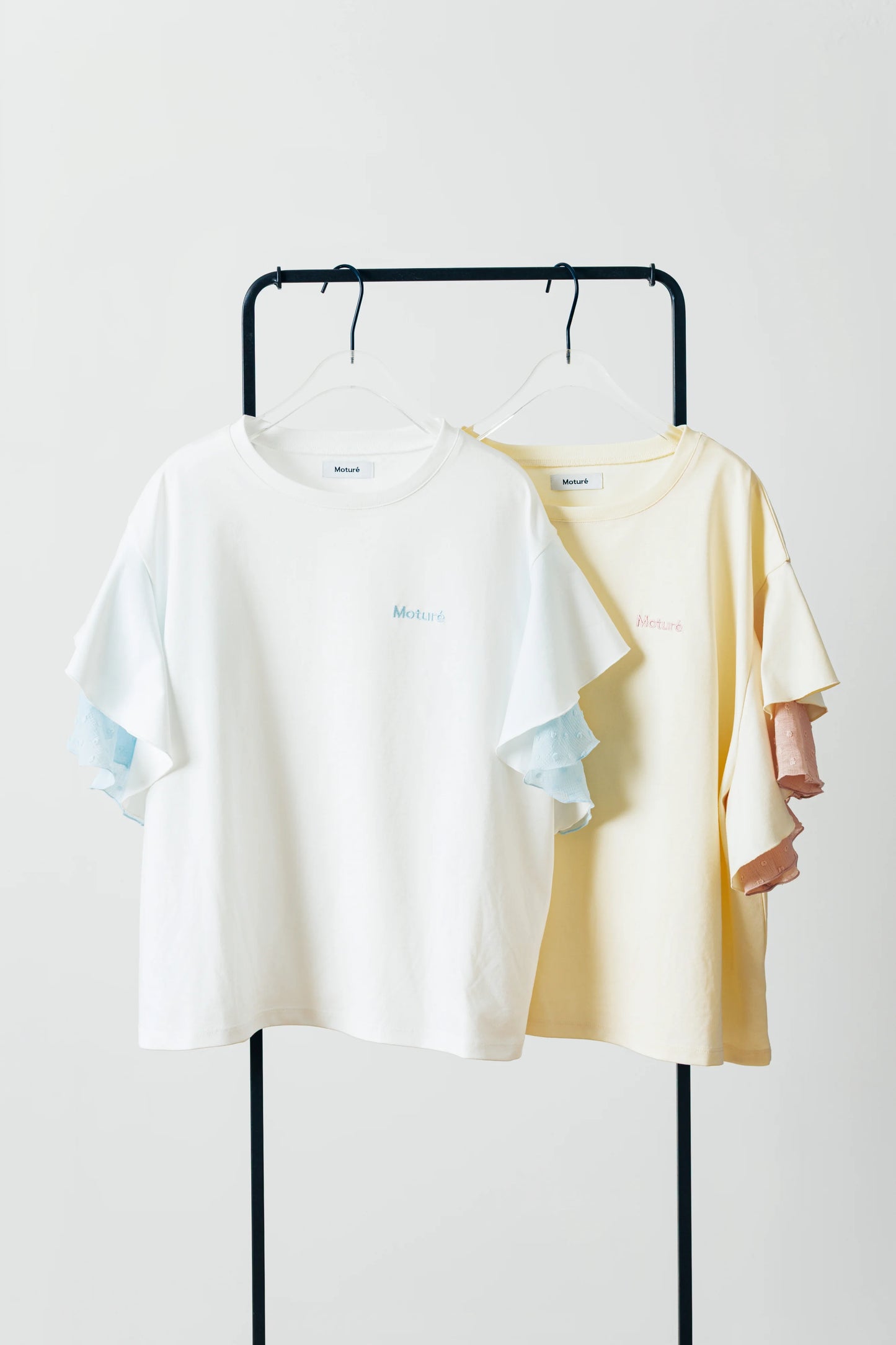 ラッフルスリーブTシャツ-接触冷感 UVカット 抗菌作用