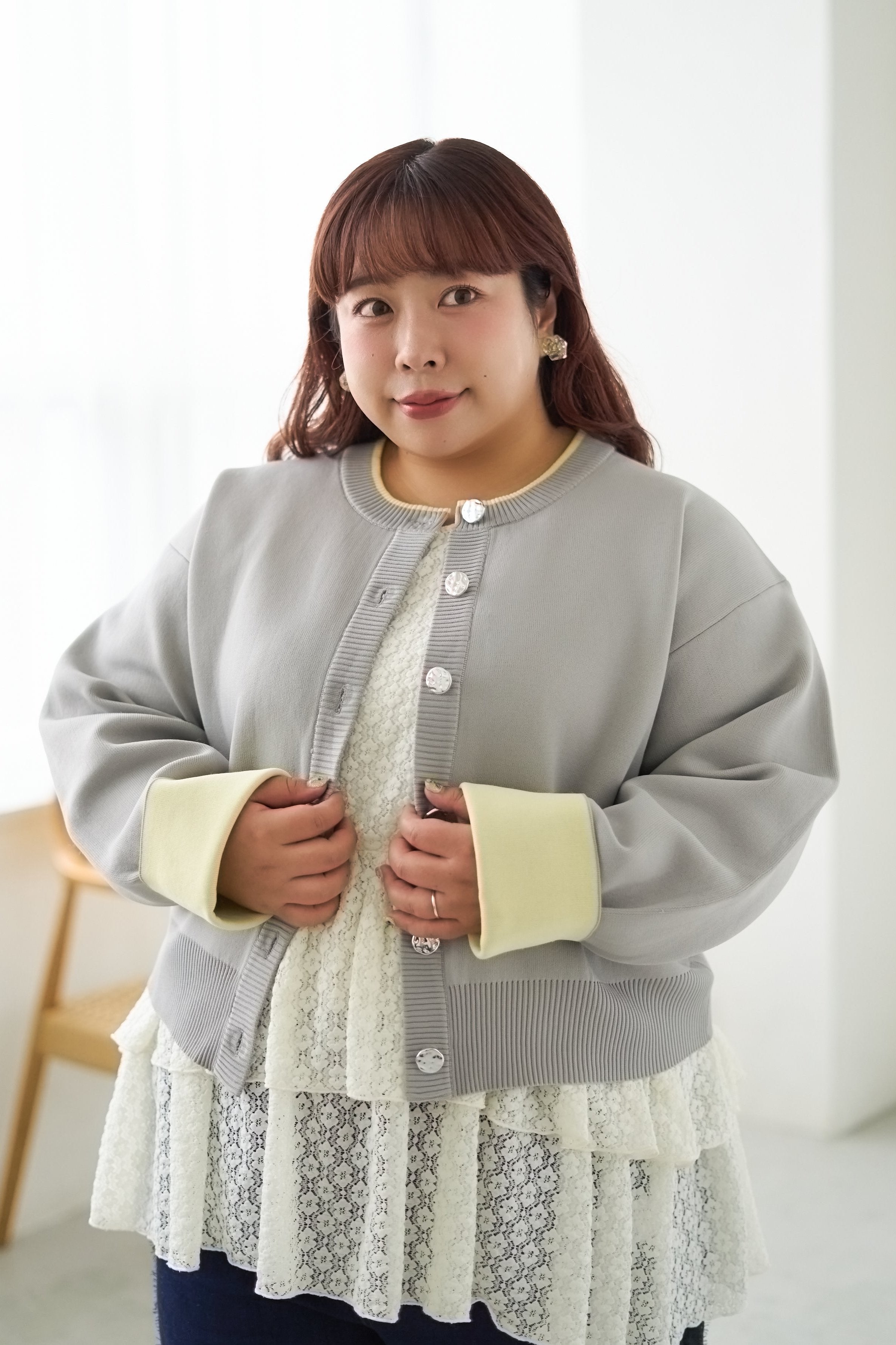 バイカラーニットカーディガン – Moturé バイカラーニットカーディガン – Moturé
