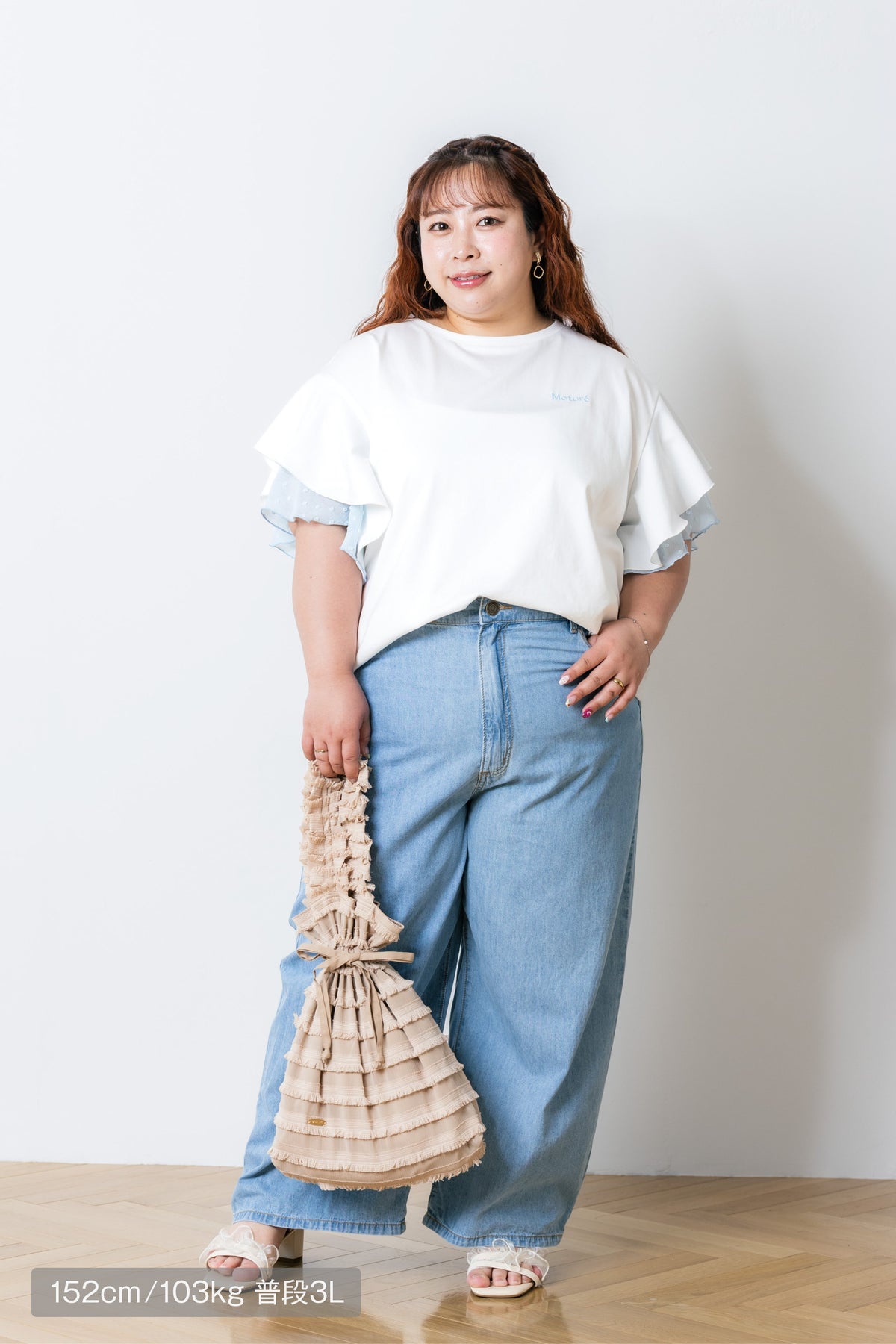 ラッフルスリーブTシャツ-接触冷感 UVカット 抗菌作用