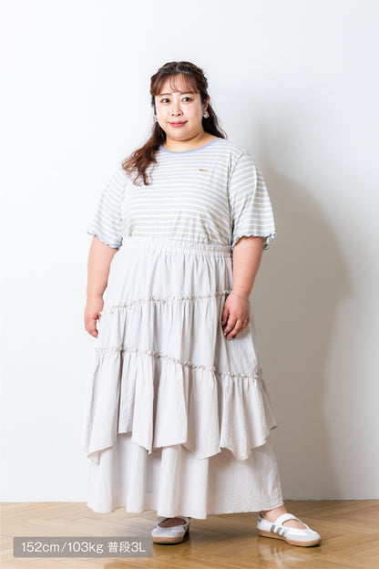 ボーダーリブメロウTシャツ